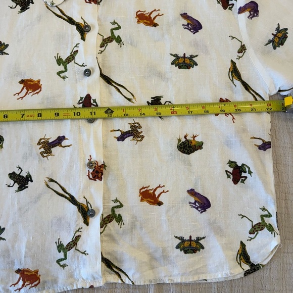 EUC! Tom Tom Linen Frog Shirt, sz M - Picture 11 of 13